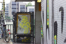 Dusseldorf, April, 12, 2019 - Vandalism At Train Station "Zoo" In Dusseldorf