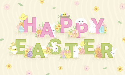 Naklejka na meble happy easter card, international celebration,  easter celebration