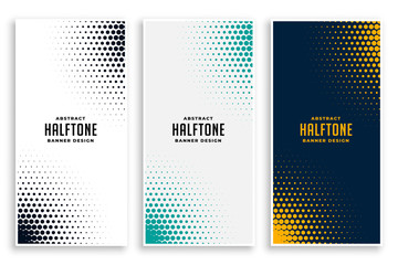 Poster - abstract set of halftone banners