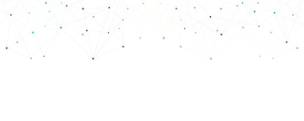 Global network connection. Abstract geometric background with connecting dots and lines. Digital technology and communication concept.