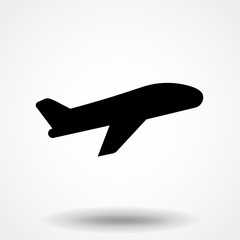 Wall Mural - Airplane flight tickets air fly travel takeoff silhouette element. Plane symbol. Travel icon. Flat design. EPS 10.