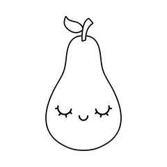 Canvas Print - pear fruit kawaii character