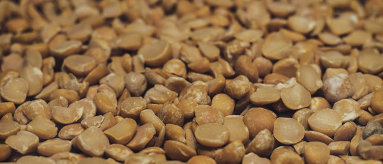 Poster - Сhopped dried peas background. Macro view.
