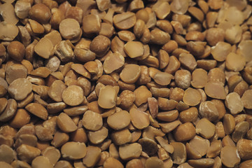 Poster - Сhopped dried peas background. Macro view.
