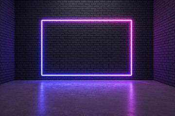 Wall Mural - Glowing neon poster