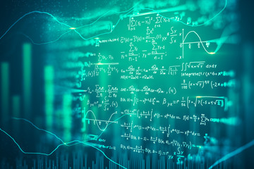 Digital mathematical formulas background