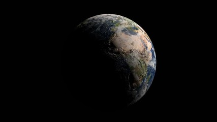 Wall Mural - earth planet black background