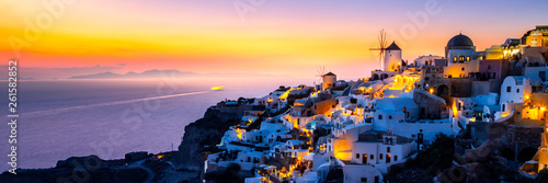 View of Oia the most beautiful village of Santorini island. Fototapete