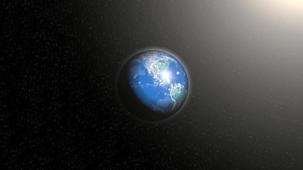 Wall Mural - The rotation of our blue Earth. Space abstract sphere in the Universe. 