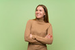 © luismolinero - Young woman with turtleneck sweater happy and smiling