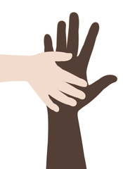 Sticker - helping hands silhouette vector