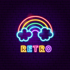 Sticker - Retro Rainbow Neon Label