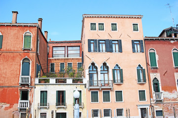 Venice Venezia Italy 2019 march city view from ship. Renaissance Buildings in sea