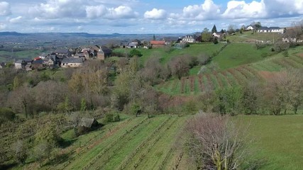 Poster - Vertougit (Corrèze - France) - Vue aérienne depuis la table d'orientation