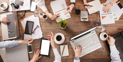 business people have meeting at office table
