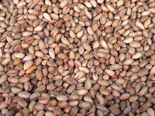 Macro of Healthy pistachios in nutshells