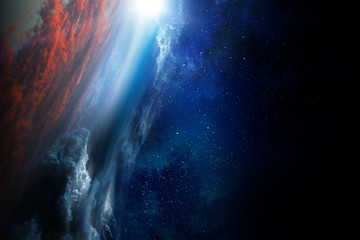 Wall Mural - deep space beauty. planet orbit.