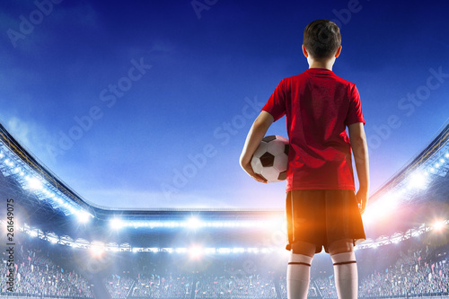 Little soccer champion. Mixed media