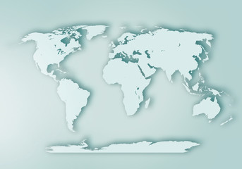 world digital outlined map background