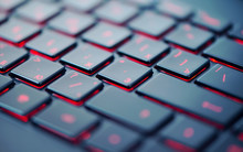 Modern Red Backlit Keyboard, Concept Computer Background