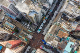 Fototapeta Nowy Jork - Top down view of Hong Kong street market