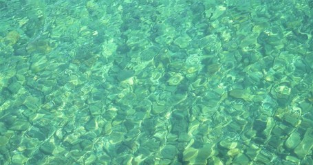 Wall Mural - Clean transparent elegant emerald water wave of Baikal lake in Olkhon island, Irkutsk Russia