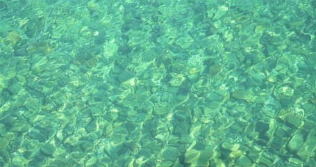 Canvas Print - Clean transparent elegant emerald water wave of Baikal lake in Olkhon island, Irkutsk Russia