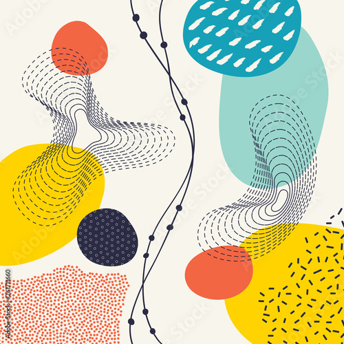 Creative geometric colorful background with patterns. Collage. Design for pri...