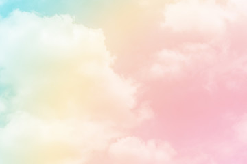 Wall Mural - Sun and cloud background with a pastel colour