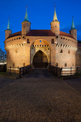 Wall Mural - Krakow Barbican at Night