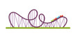 Roller coaster flat vector illustration