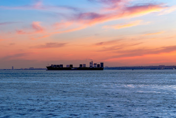 Wall Mural - Istanbul, Turkey, 06 July 2006: Cargo Ship, Kadikoy