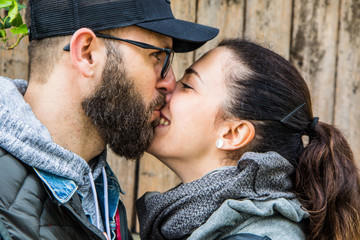 beautiful couple that are kissing