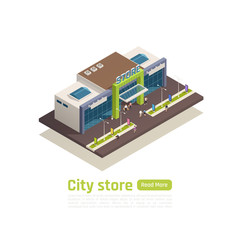 Sticker - Store Mall Shopping Center Isometric Composition 