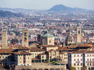 Bergamo. One of the beautiful city in Italy. Landscape at the old town from Saint Vigilio hill