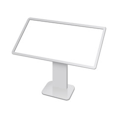 Poster - Interactive digital table with blank touch screen - side view. Vector illustration