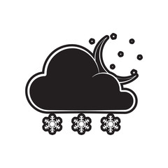 a sign of a nighttime snow icon. Element of Weather for mobile concept and web apps icon. Outline, thin line icon for website design and development, app development