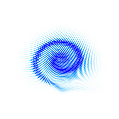 Canvas Print - Abstract Background with Luminous Blue Swirling Backdrop on White. Intersection Curves. Glowing Spiral. The Energy Flow Tunnel