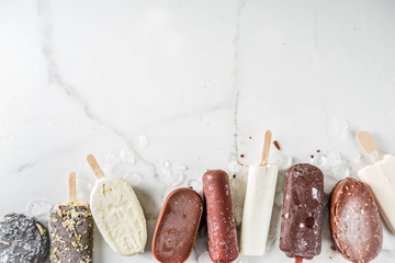 Wall Mural - Stack of various popsicle ice cream