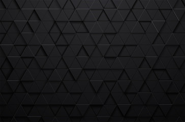 Abstract 3d vector black triangle background,grunge surface-illustration