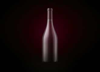 Wine bottle on background. Product packaging brand design. Mock up drink with place for you lable and text.