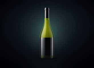 Wall Mural - Wine bottle on background. Product packaging brand design. Mock up drink with place for you lable and text.