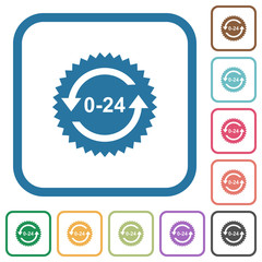 Sticker - 24 hours sticker with arrows simple icons