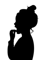 Canvas Print - a girl head silhouette vector