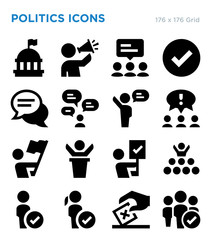 Wall Mural - Politics Vector Icon Set