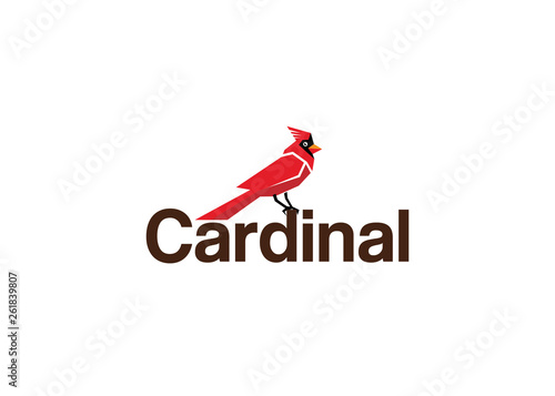 Fotografía Creative Red Cardinal Text Logo
