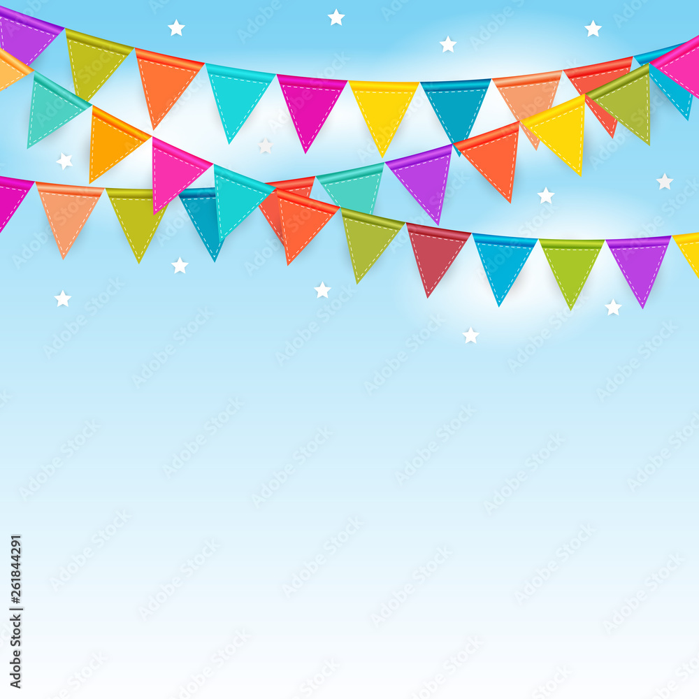 Party Background with Flags Vector Illustration Stock Vector | Adobe Stock