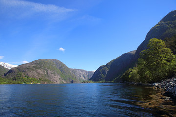 Fjord and mountains