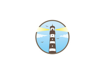 Wall Mural - Creative Lighthouse Logo Vector Design Illustration