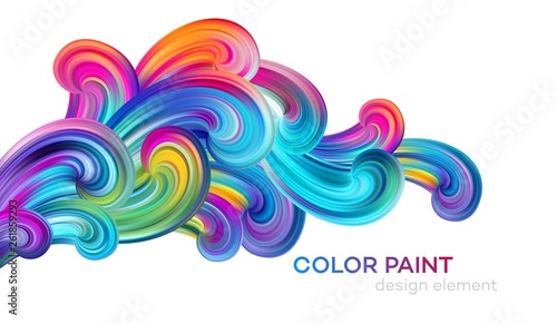 Modern colorful flow poster. Wave Liquid shape color paint. Art design for yo...